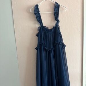 Blue ruffled midi dress - Free People, size M